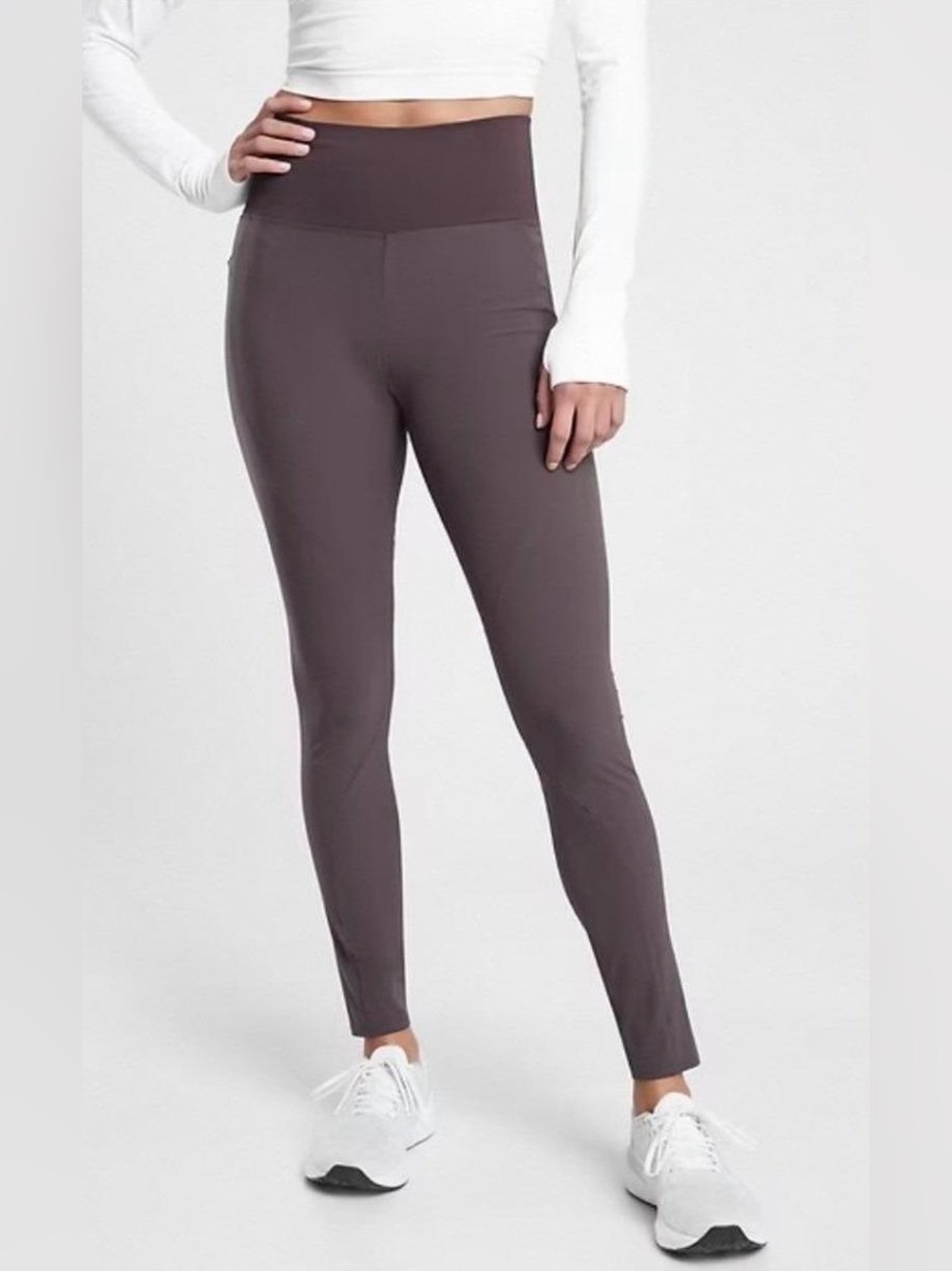 Athleta Quest Hybrid Tight Activewear Hiking Leggings Purple Gray 6